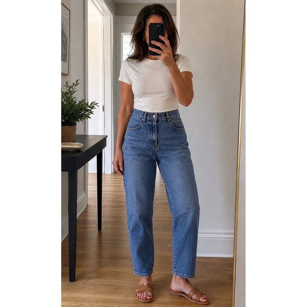 Bill Blass Vintage 90s High Rise Easy Fit Tapered Leg Jeans Size 10 Short